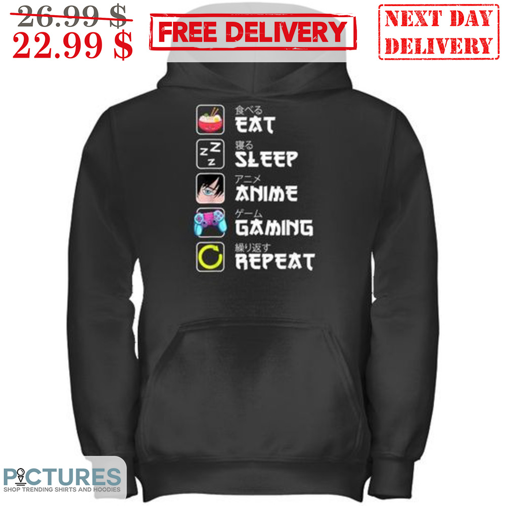 Eat Sleep Anime Gaming Repeat Shirt