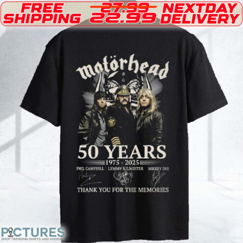 Motorhead 50 Years 1975-2025 Thank You For The Memories Shirt