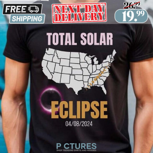 America Totality Total Solar Eclipse April 8 2024 USA Map Shirt