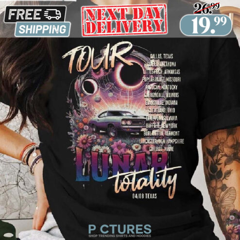 Lunar Totality Tours Floral Eclipse Graphic Shirt