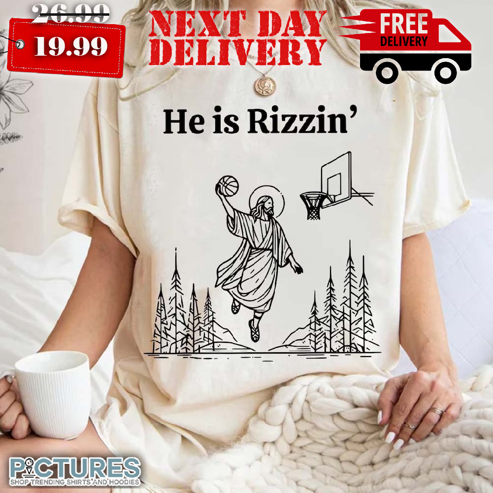 He is Risen Funny Easter Jesus Playing Basketball Shirt