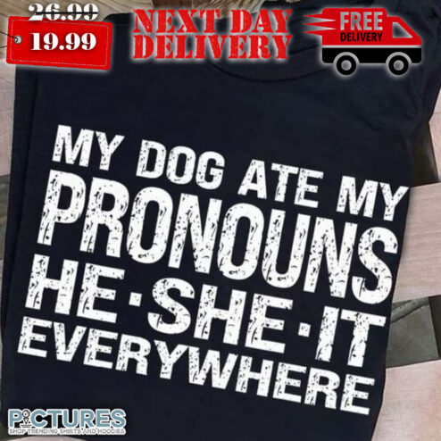 My Dogs Ate My Pronouns He She It Everywhere Shirt