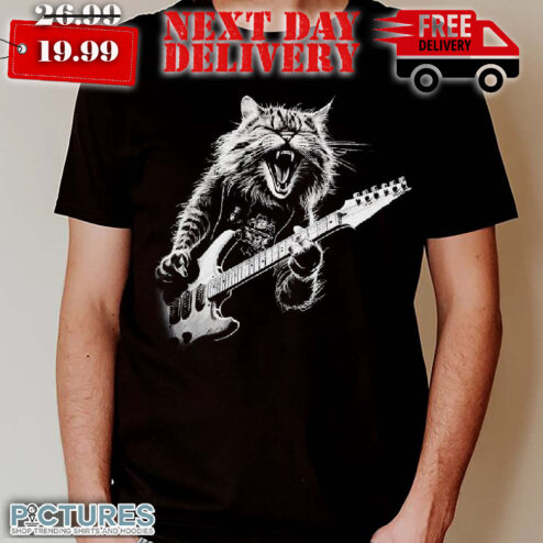 Rock Cat Playing Guitar Shirt