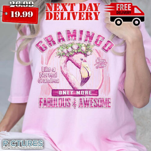 Sassy Frass Gramingo Grandma More Fabulous & Awesome Bright Girlie Shirt