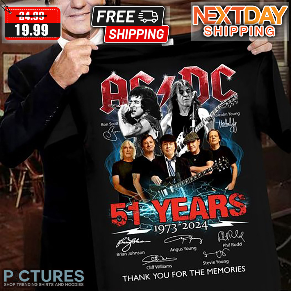 ACDC 51 Years 1973-2024 Thank You For The Memories Shirt
