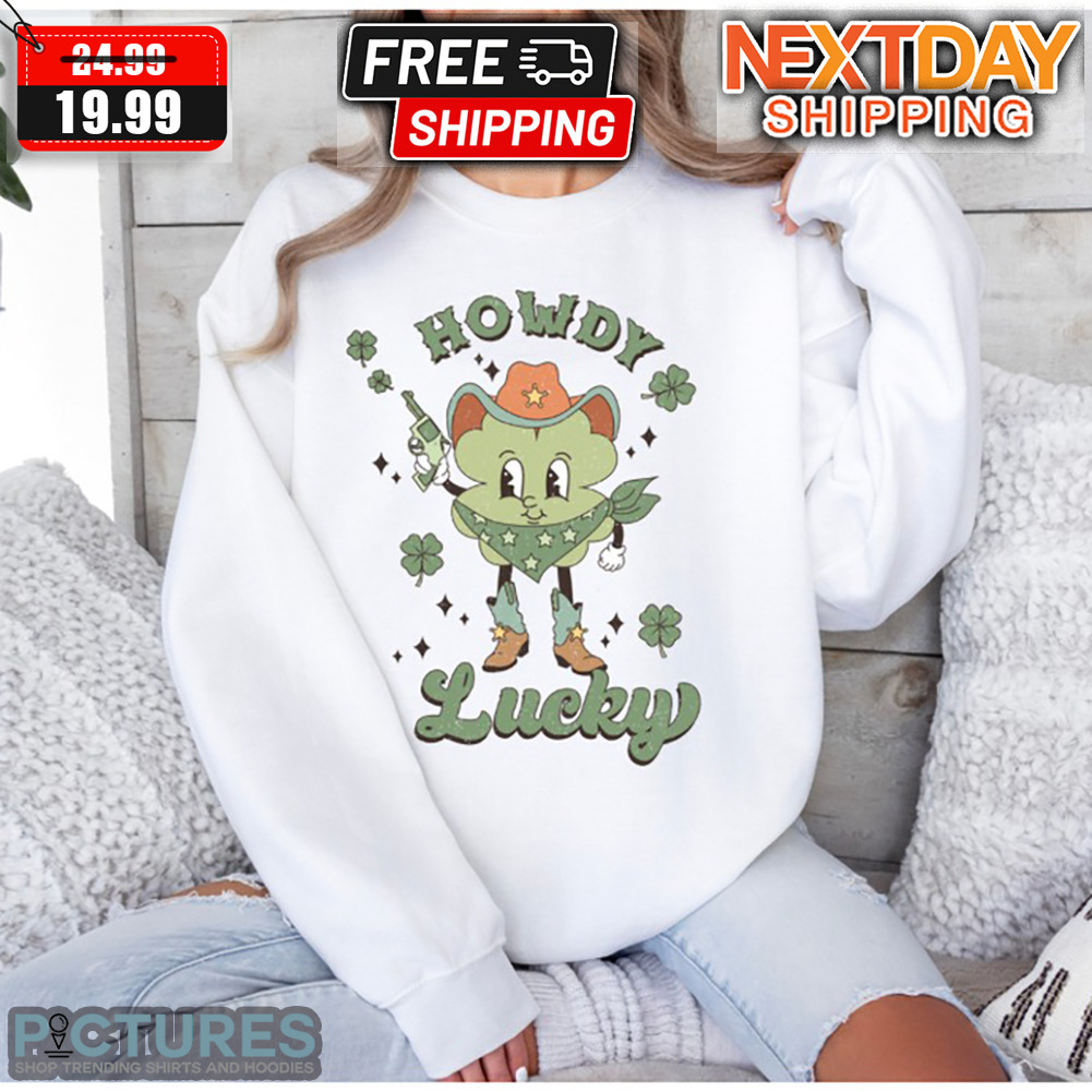 Cowboy Clover Howdy Go Lucky St Patrick Day Shirt