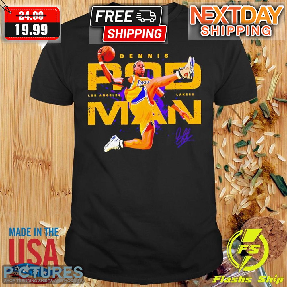 Lakers Los Angeles Dennis Rodman Slam Dunk Baseketball Shirt