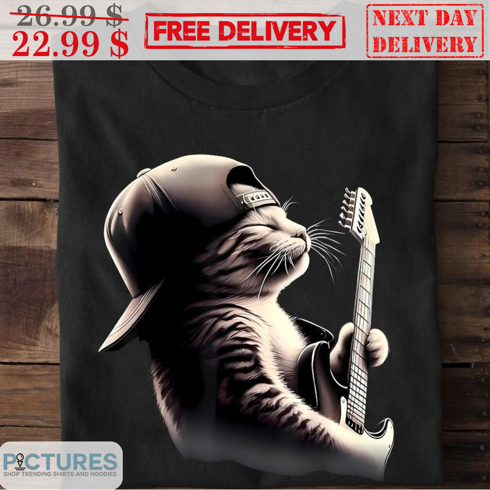 Cute Kitty Play Guitar Shirt
