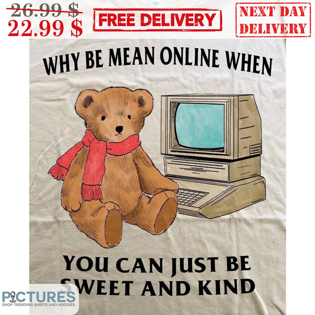Teddy Bear Computer Why Be Mean Online When You Can Just Be Sweet And Kind Shirt