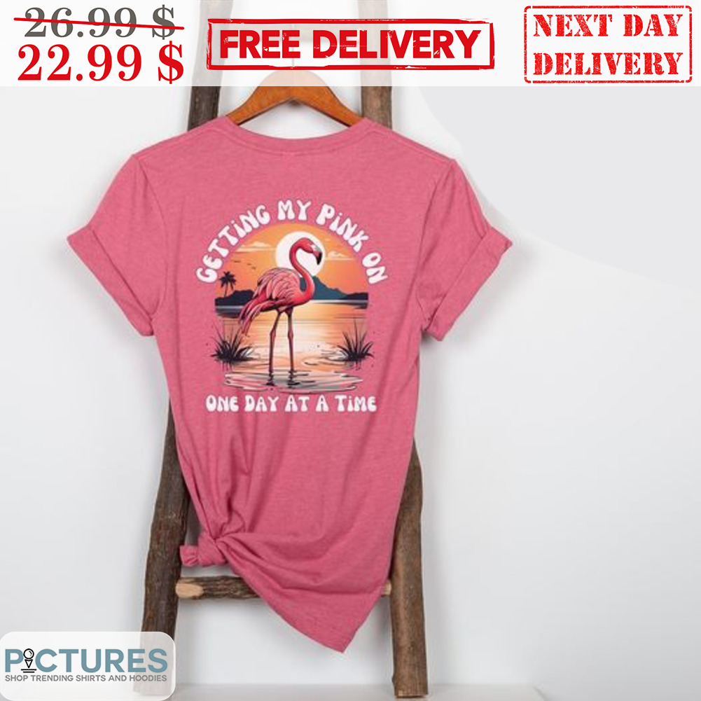 Flamingo Getting My Pink On One Day At A Time Shirt