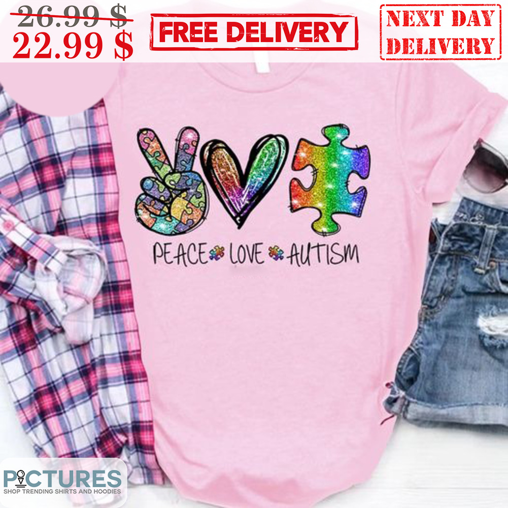 Peace Love Autism Colorful Shirt