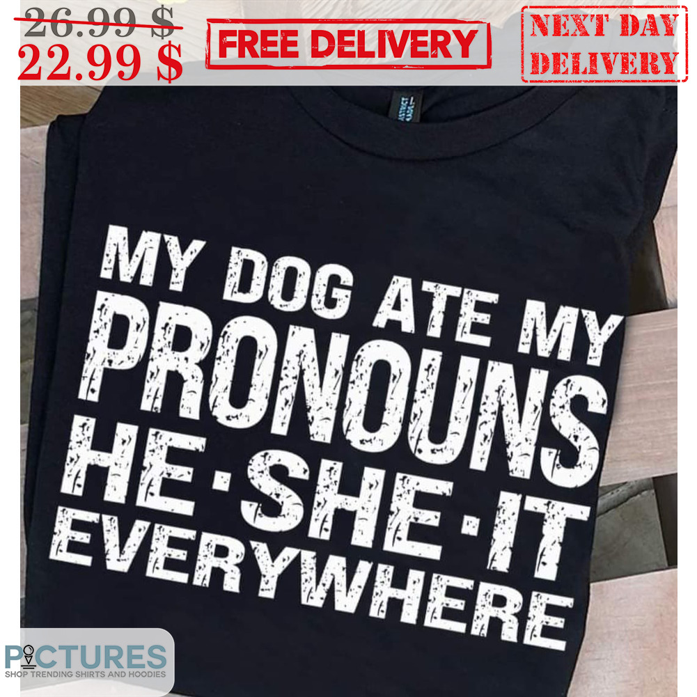 My Dog Ate My Pronouns He She It Everywhere Vintage Shirt