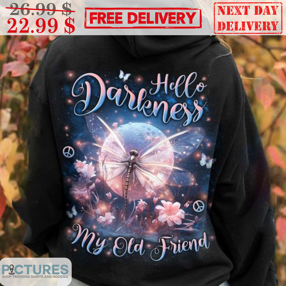 Dragonfly Moon Hello Darkness My Old Friend Hippies Shirt