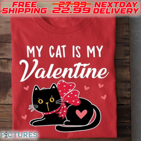 Back Cat Heart My Cat Is My Valentine Shirt