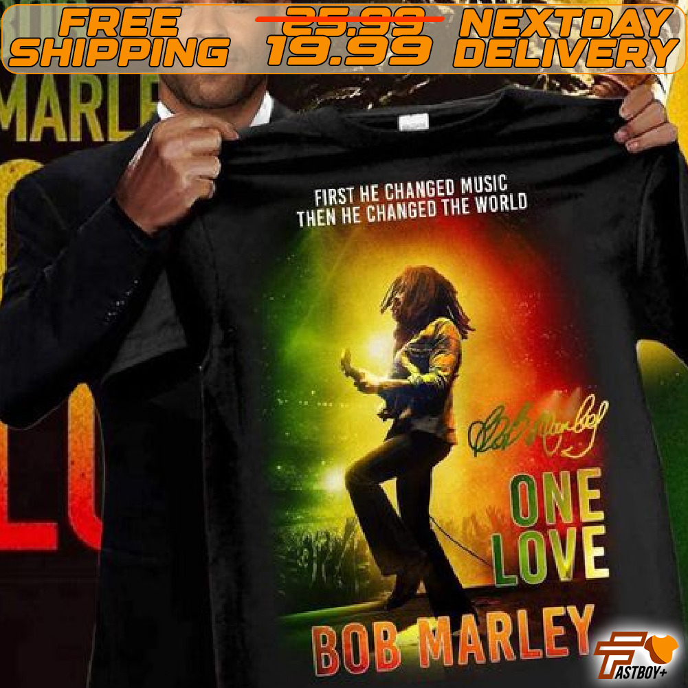 Bob Marley First He Changed Music Then He Changed The World One Love Signature Shirt
