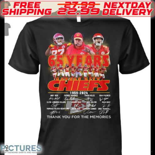65 Years Kansas City Chiefs Thank You For The Memories Signatures Shirt