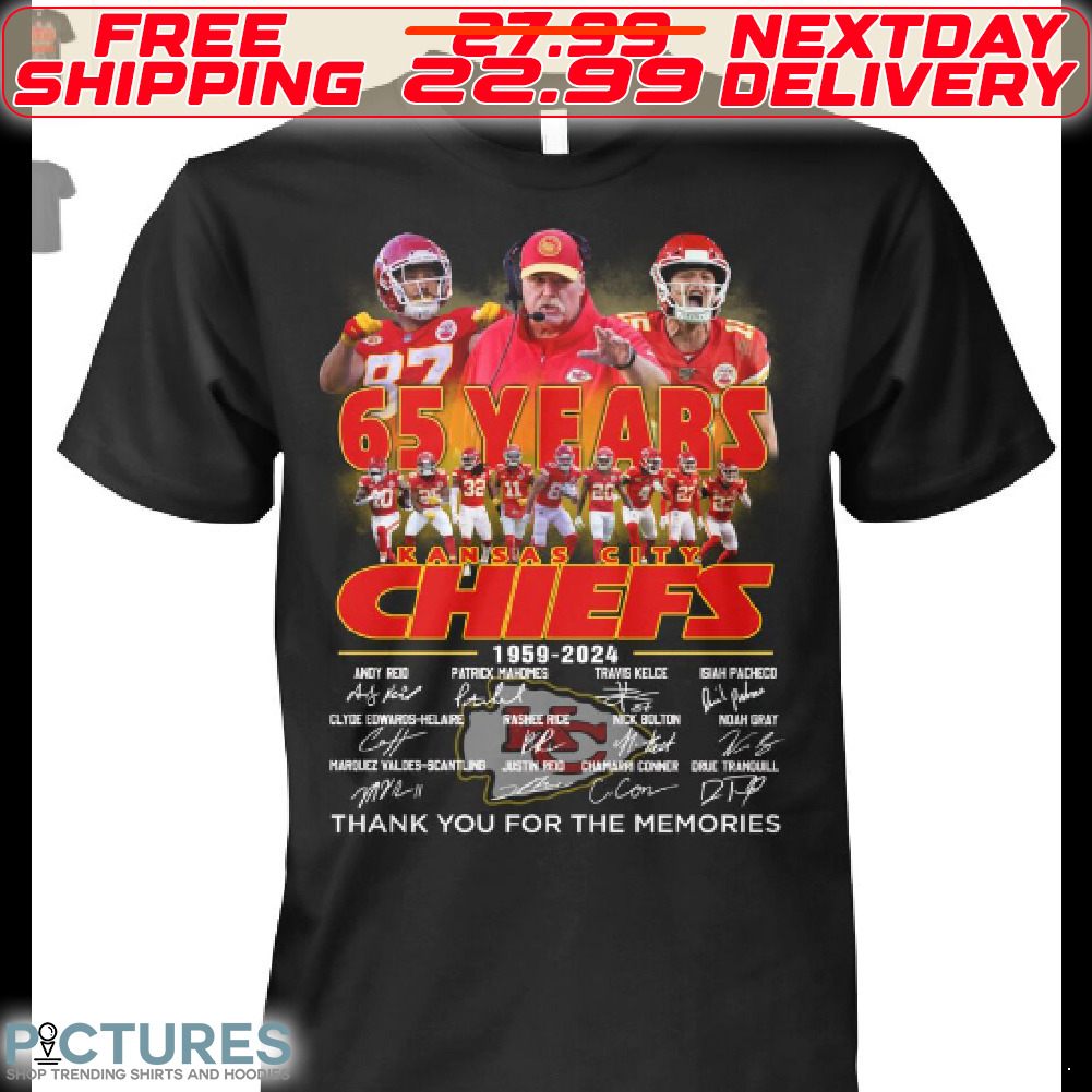 65 Years Kansas City Chiefs Thank You For The Memories Signatures Shirt