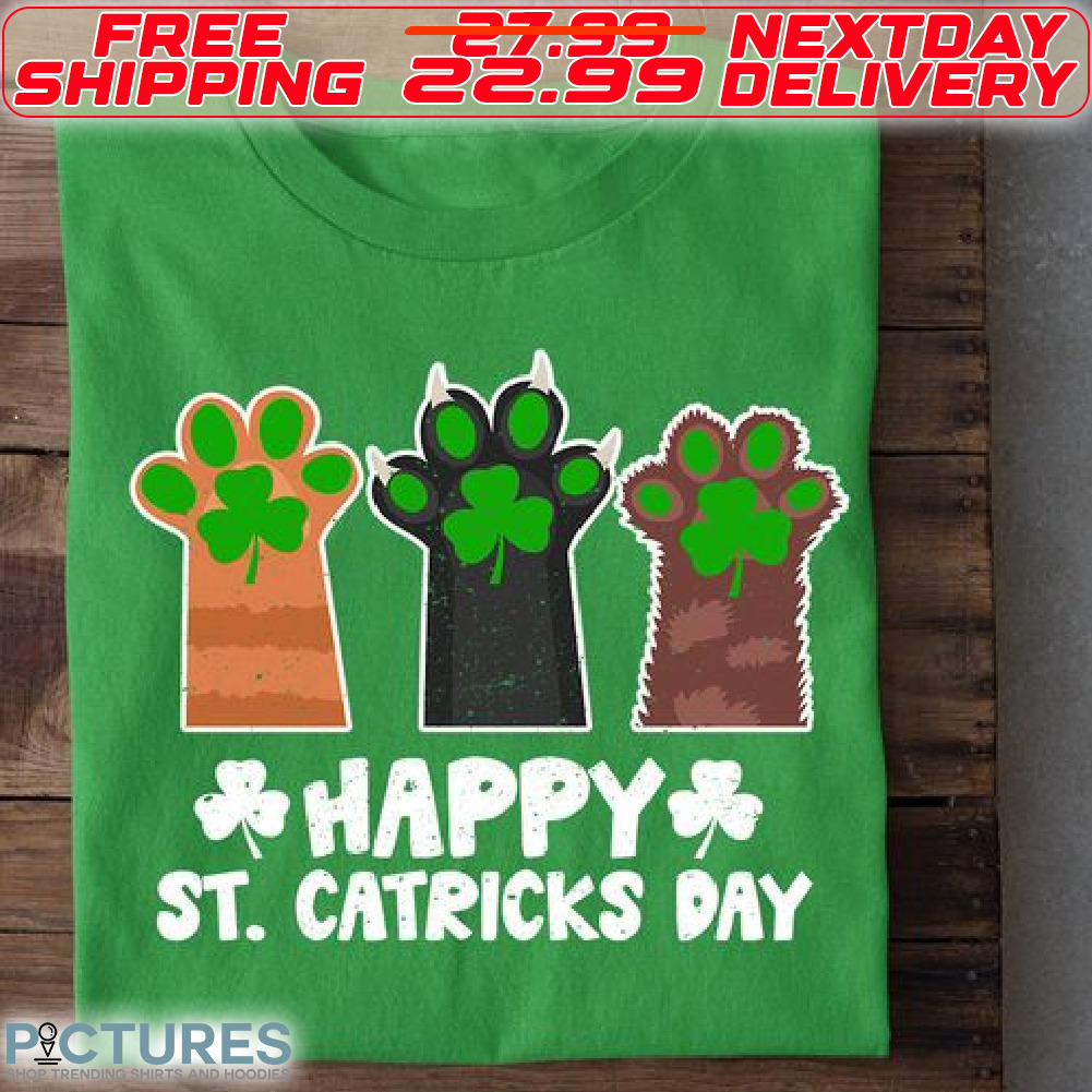 Cat Paw Happy St Catricks Day Shirt