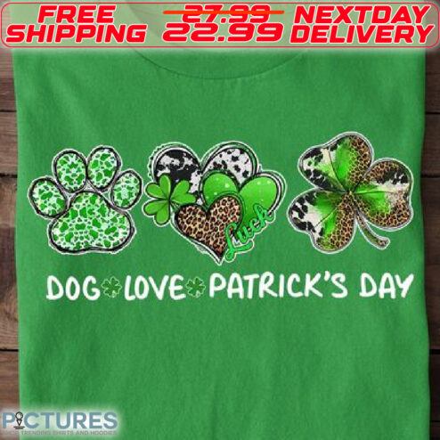 Dog Paw Love Ptrick's Day Shirt
