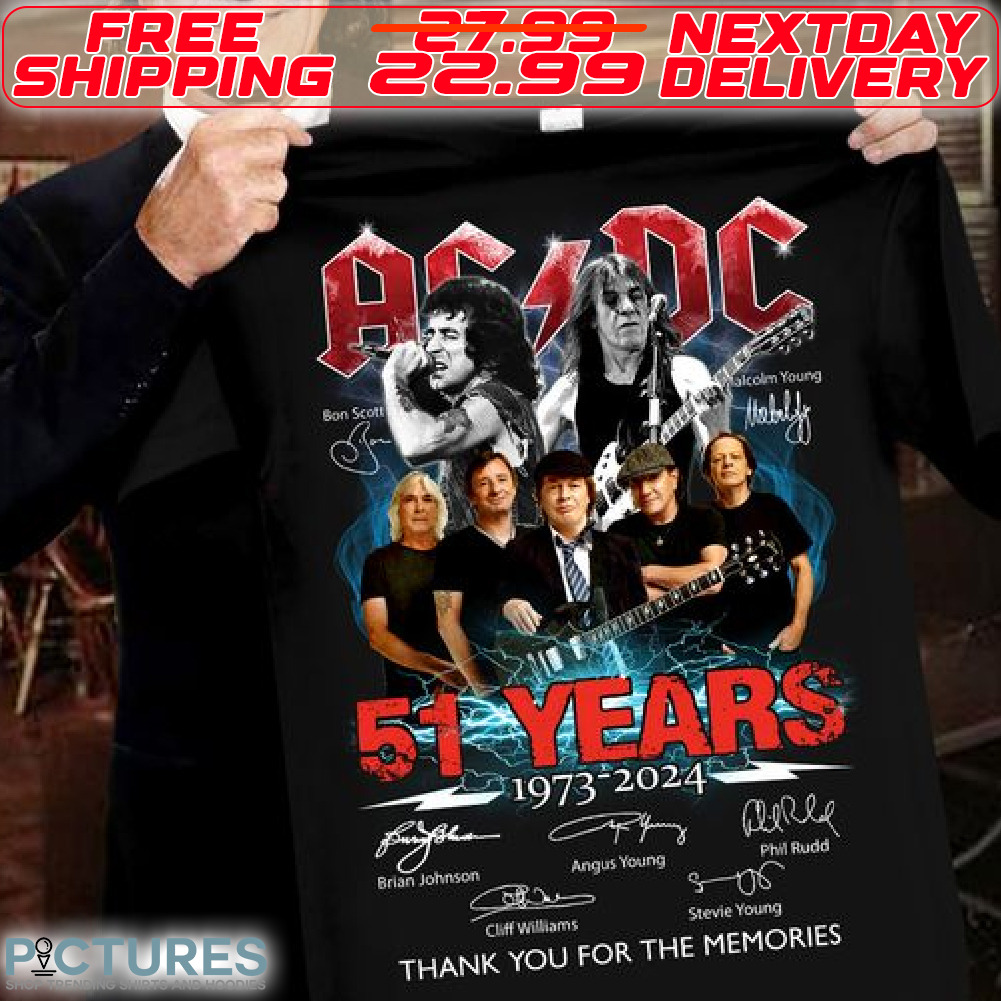 Ac Dc 51 Years 1973 2024 Thank You For The Memories Signature Shirt