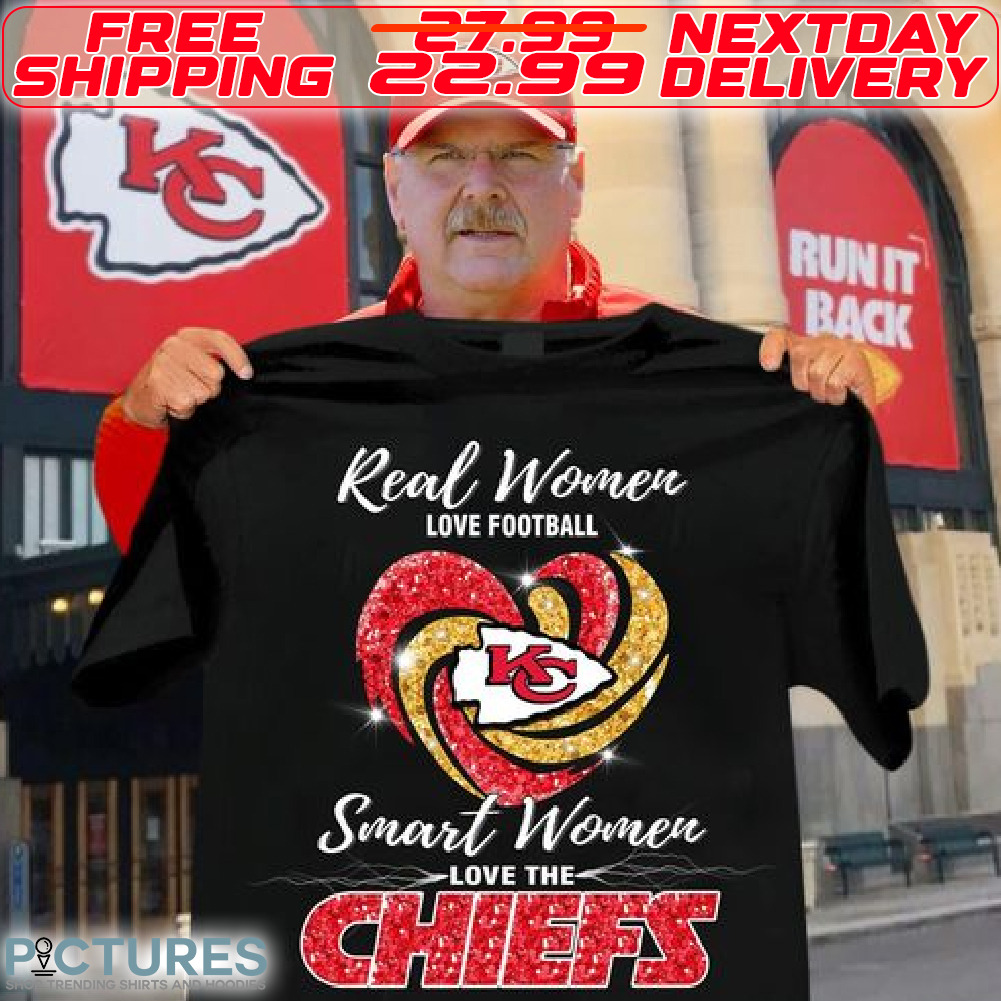 Real Women Love Football Smart Women Love The Kansas City Chiefs Heart 2023 Shirt