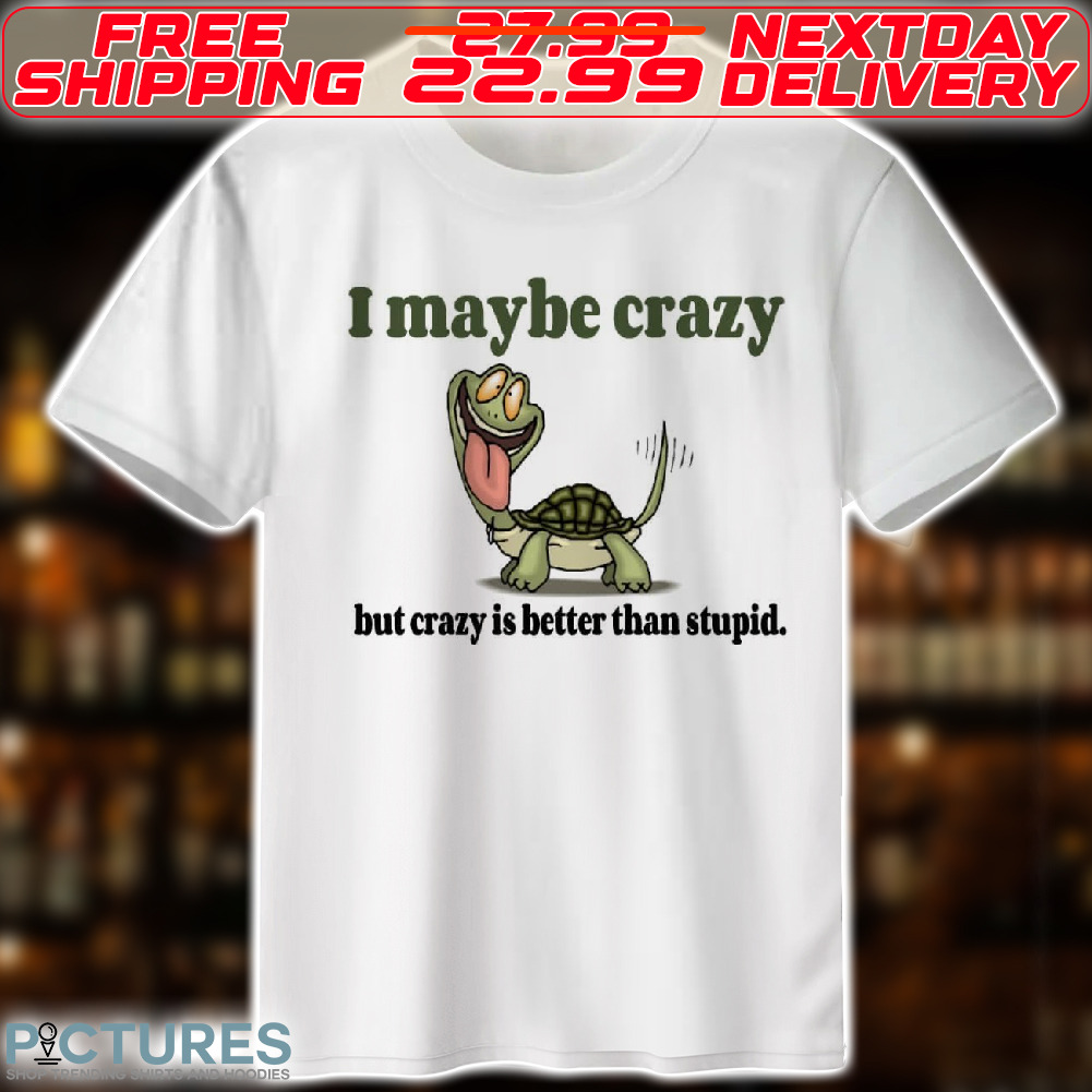Turtle I Maybe crazy But Carzy Is Better Than Stupid Shirt