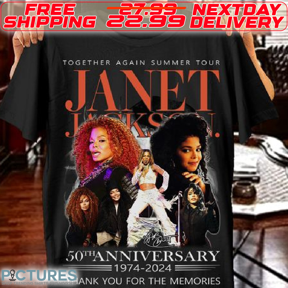 Janet Jackson Together Again Summer Tour 50th Anniversary 1974-2024 Thank You For The Memories Shirt