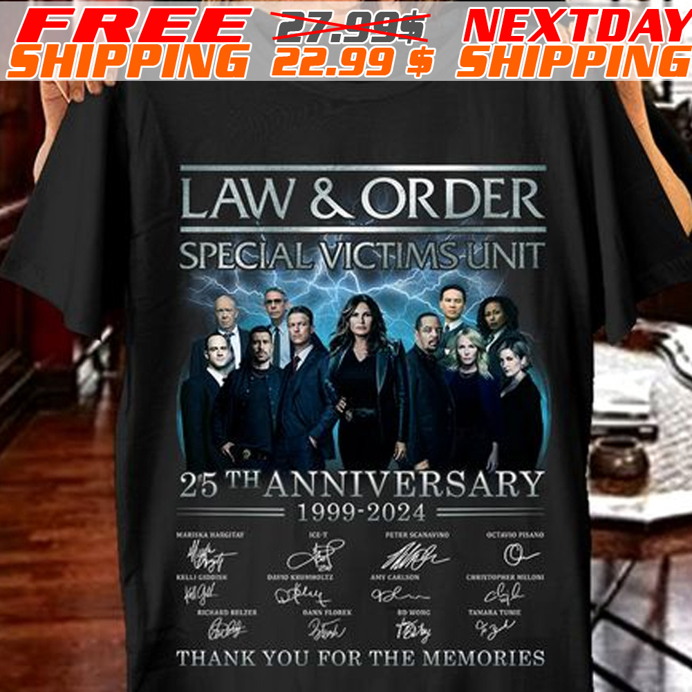 Law And Order Special Victims Unit 25th Anniversary 1999-2024 Thank You For The Memories Signature Shirt