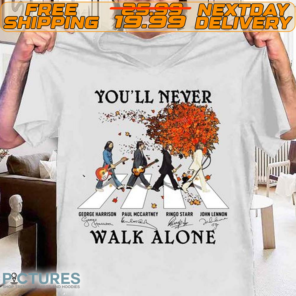 The Beatles Band You'll Never Walk Alone Signatures Abbey Road Shirt