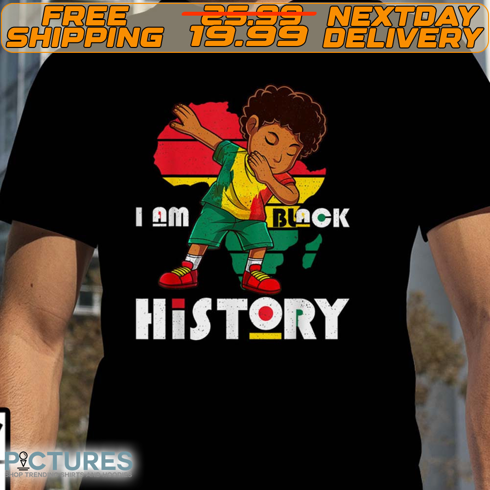I Am Black History Month Kids Boys Afro African American Shirt