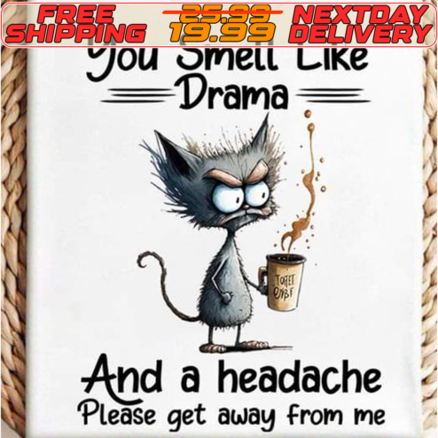 Cat You Smell Like Drama And A Headache Please Get Away From Me Shirt