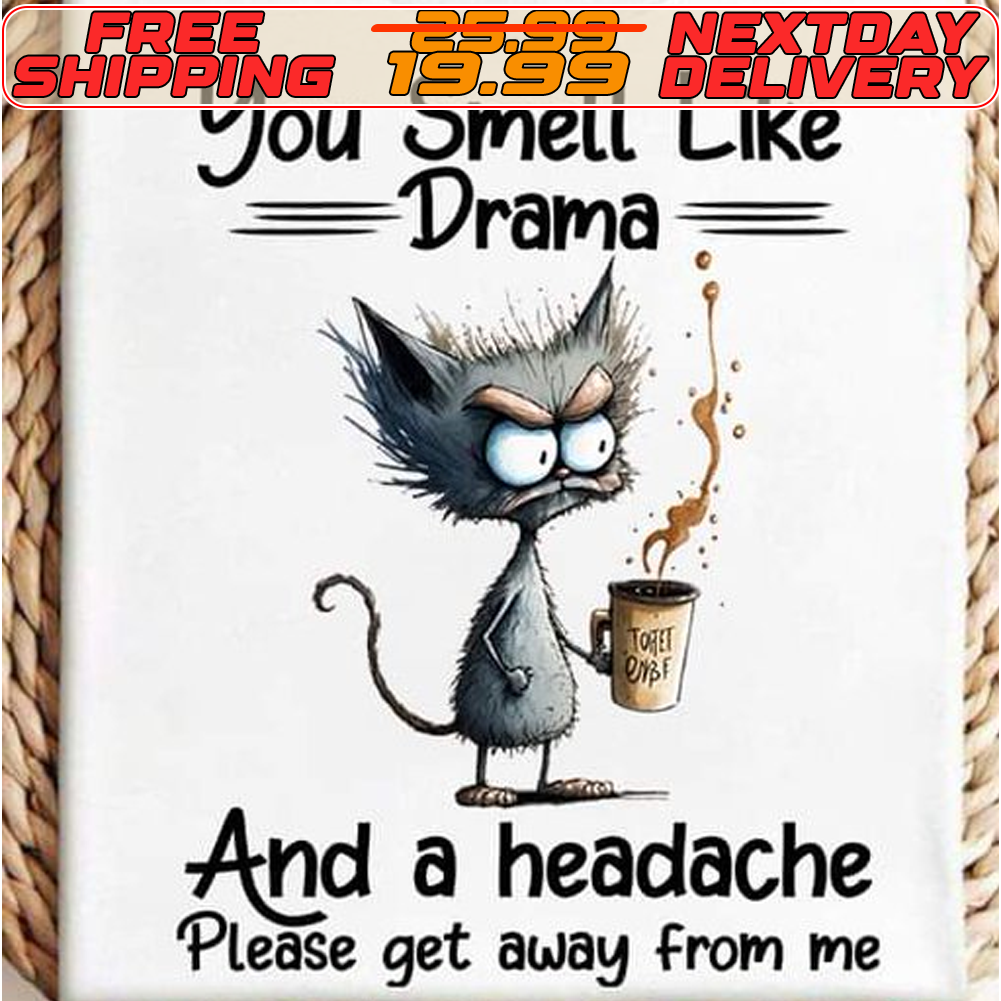 Cat You Smell Like Drama And A Headache Please Get Away From Me Shirt