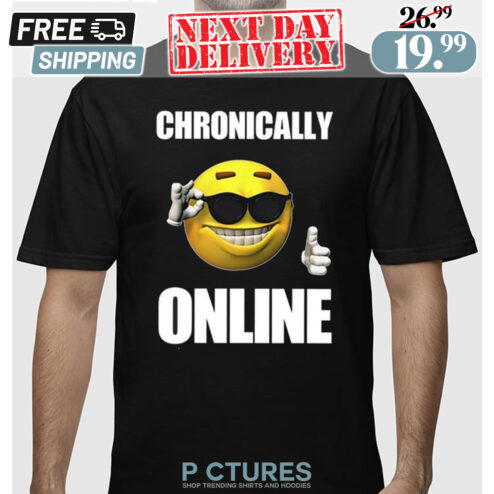 Chronically Online Ironic Thumbs Up Emoji Shirt