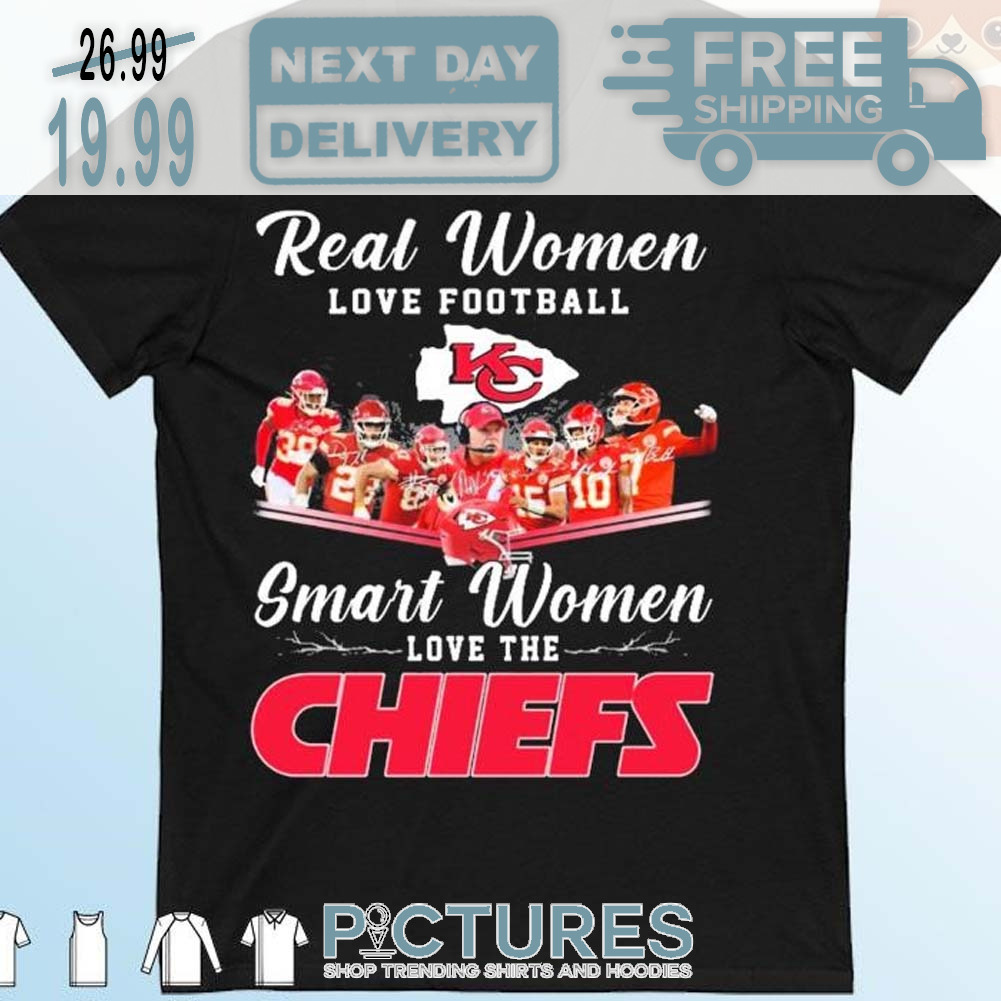 Real Women Love Football Smart Women Love The Kansas City Chiefs Super Bowl NFL LVIII Signatures Shirt
