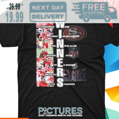 San Francisco 49ers Winners Players 2023 2024 Super Bowl NFL  Shirt