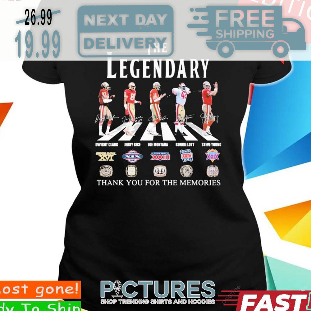 The Legendary Niners 49ers Abbey Road Thank You For The Memories Super Bowl NFL Signaturess Shirt