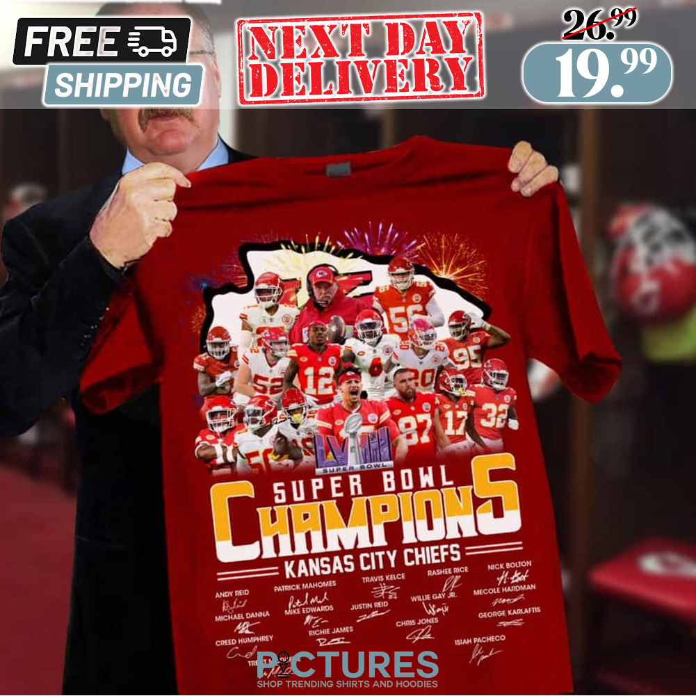 Kansas City Super Bowl LVIII Champions KC Chiefs Signatures Shirt