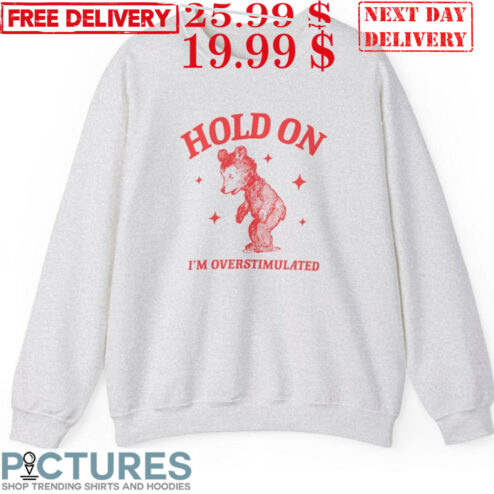 New Rare Hold On I’m Overstimulated Cute Meme Shirt