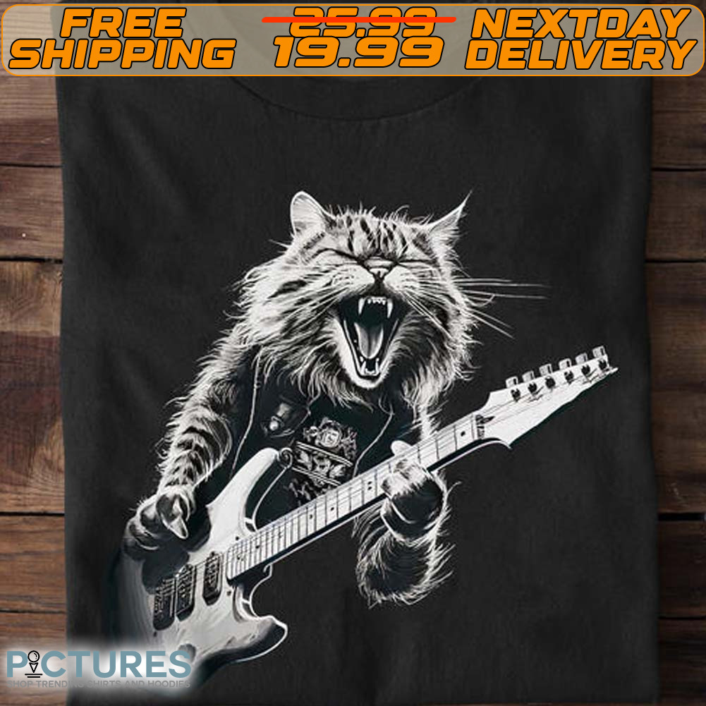 Cat Playing Guitar Shirt
