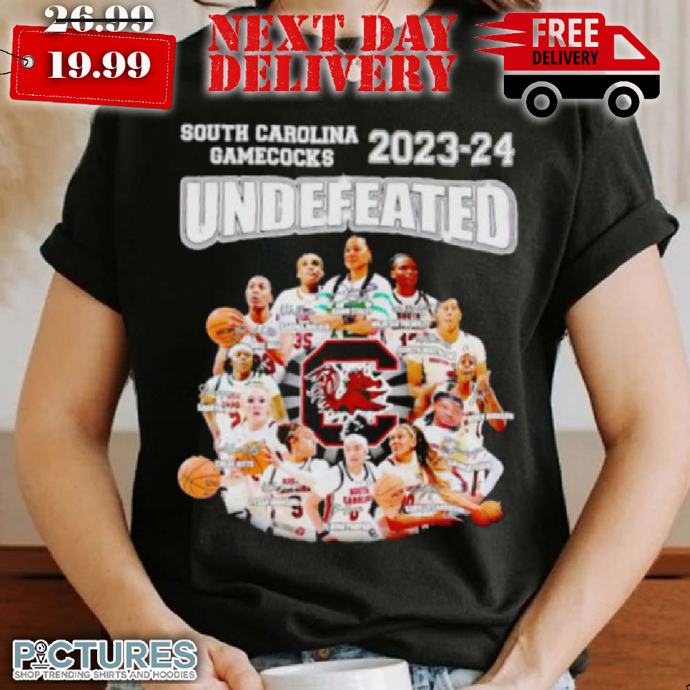 South Carolina Gamecocks 2023 2024 undefeated players shirt_
