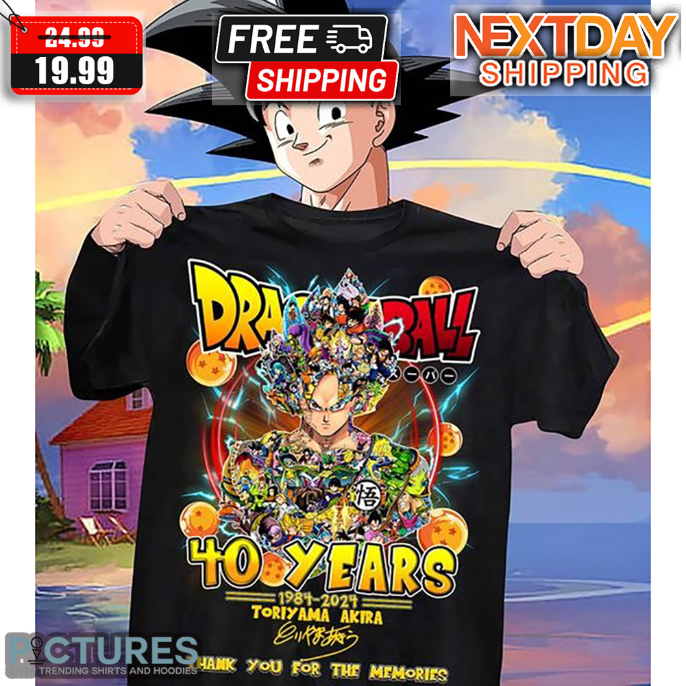 Toriyama Akira Dragon Ball 40 Years 1984-2024 Thank You For The Memories Shirt