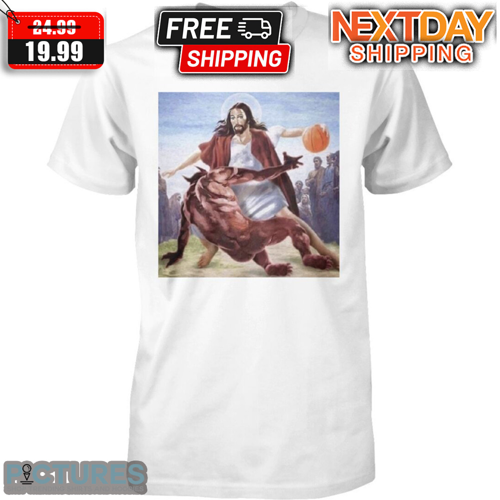 Jesus Crossing Up Satan Basketball Shirt
