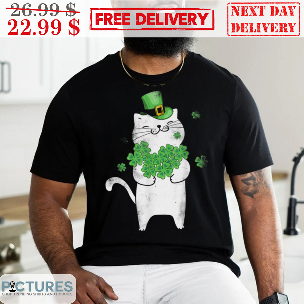 Cat Leprechan Shamrock St Patrick's Day Shirt
