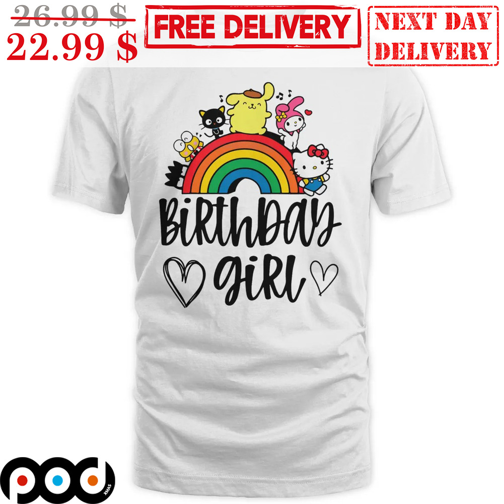 Hello Kitty Birthday Girl Rainbow Shirt
