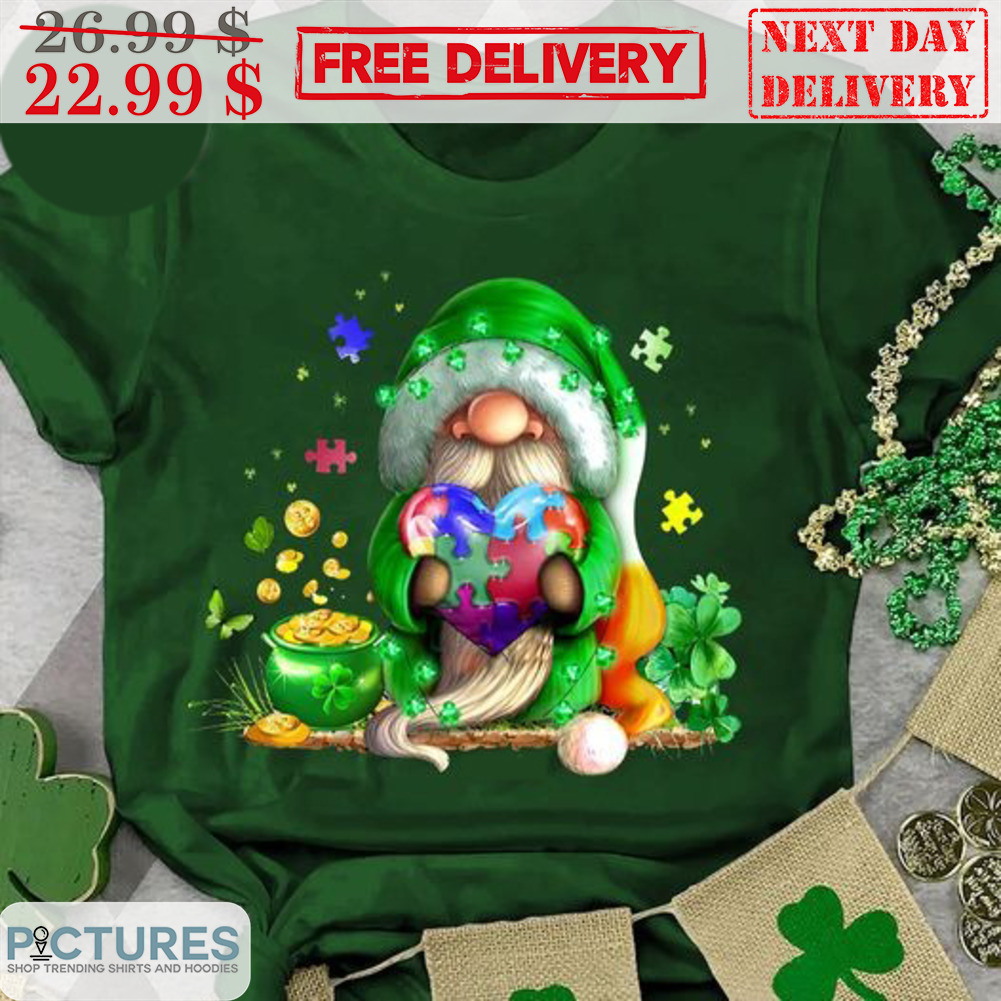 Gnome Autism Heart St Patrick's Day Shirt