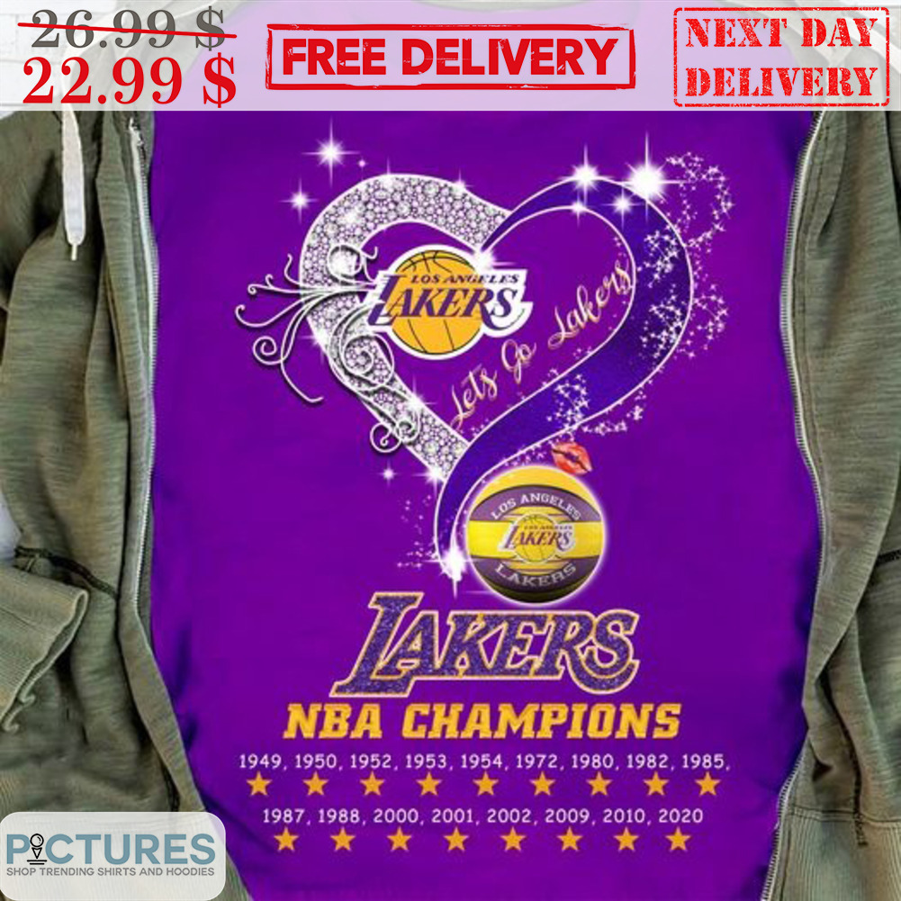 Heart Los Angeles Lakers Let's Go Lakers NBA Champions Shirt