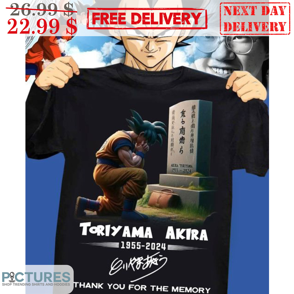 Toriyama Akira Dragon Ball 1955-2024 Signature Thank You For The Memory Shirt