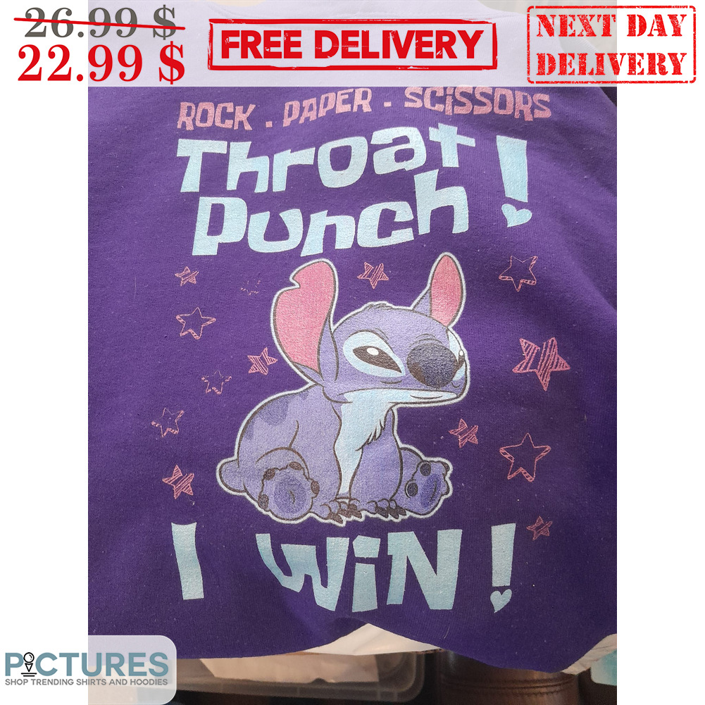 Stitch Rock Paper Scissors Throat Punch I Win Shirt