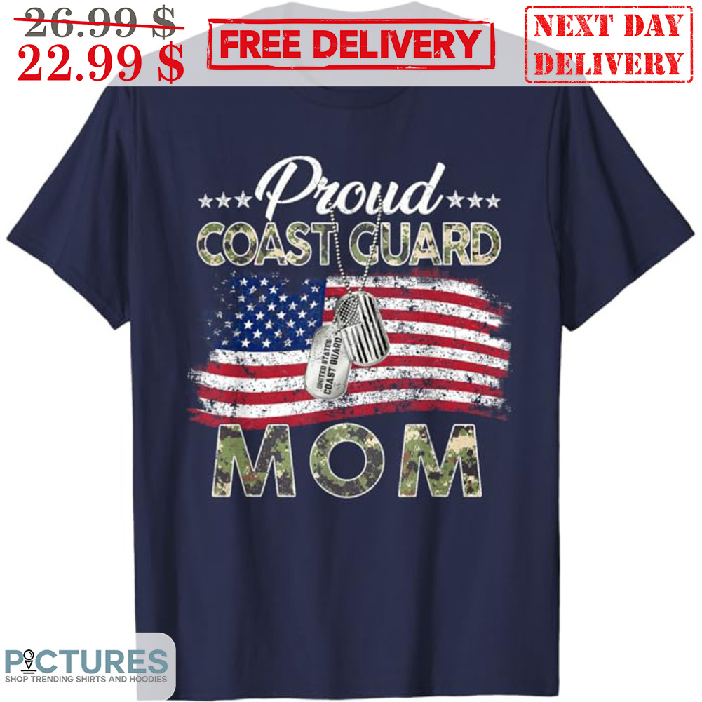 Proud Coast Guard Mom American Flag Vintage Shirt