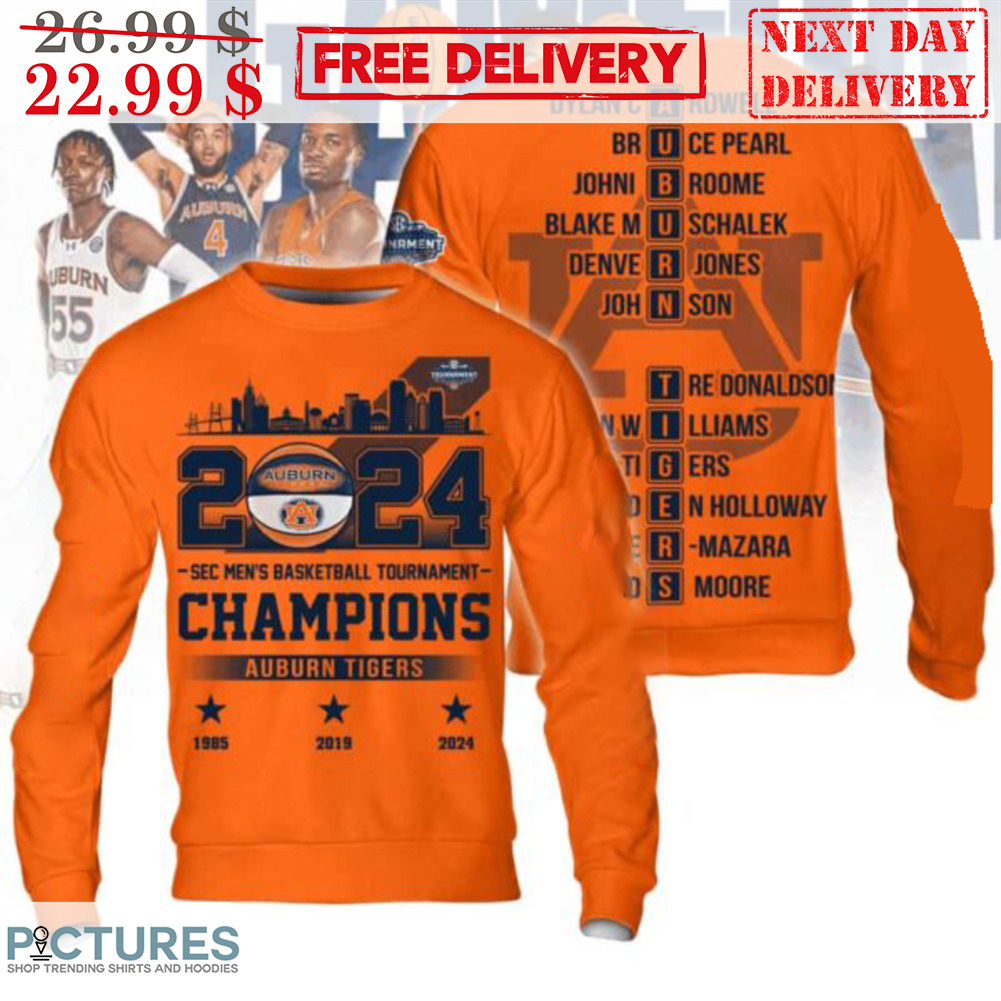 2024 Auburn Tigers Sec Men's Basketball Tournament Champions Shirt